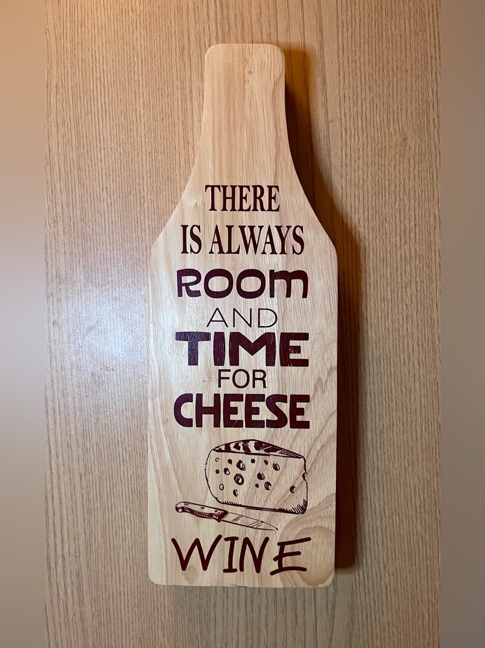 Wine Bottle Wooden Cheese Board Set Swivel Cutting Board Knife Fork Corkscrew